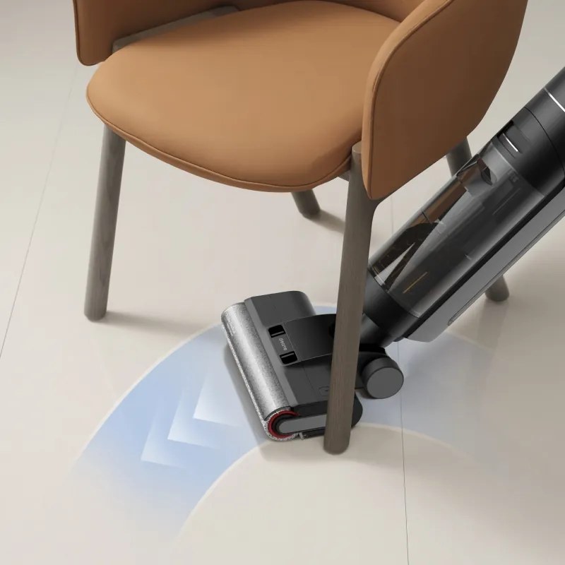 Aspirator vertical DREAME H12 Pro HHR25A, 300W, 0.7/0.9 l, 3 moduri, 35 min, Umed/uscat, Alerte vocale, LED, Uscare mop automată, Negru/gri