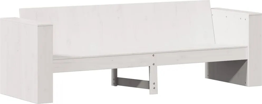 vidaXL Canapea de grădină 3 locuri, alb, 189x60x62 cm, lemn masiv pin