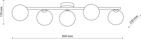 Plafonieră ELYON 5xG9/40W/230V alb/pin