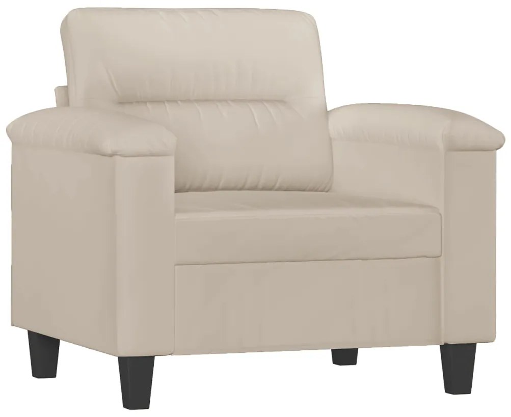 349213 vidaXL Fotoliu canapea, crem, 60 cm, textil microfibră