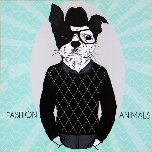 Falc Tablou pe pânză - Fashion Animals, 28x28 cm