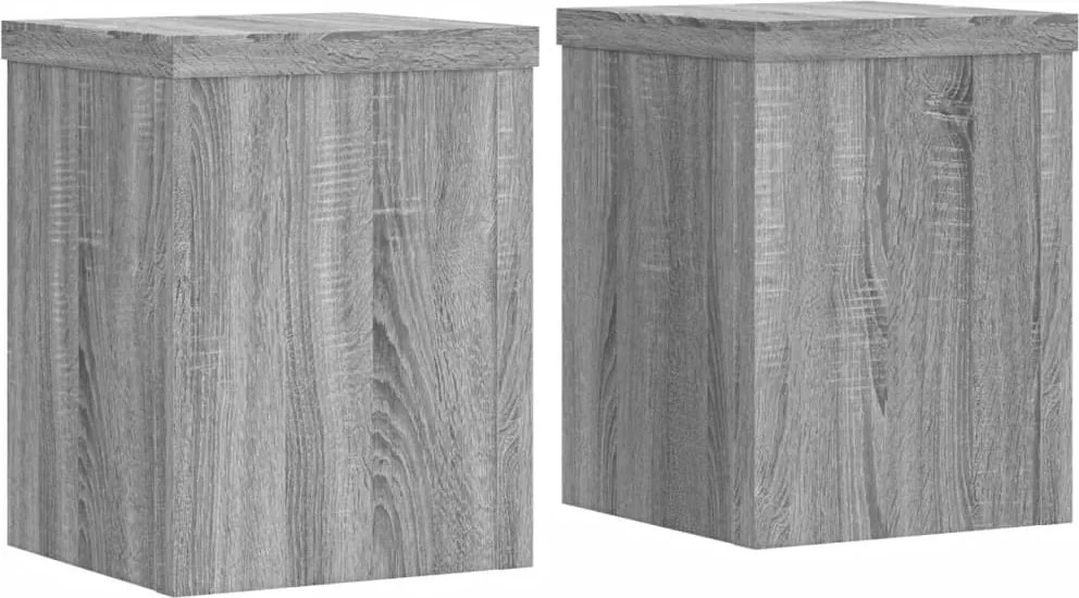 vidaXL Suporturi de plante 2 buc. gri sonoma 15x15x20cm lemn prelucrat