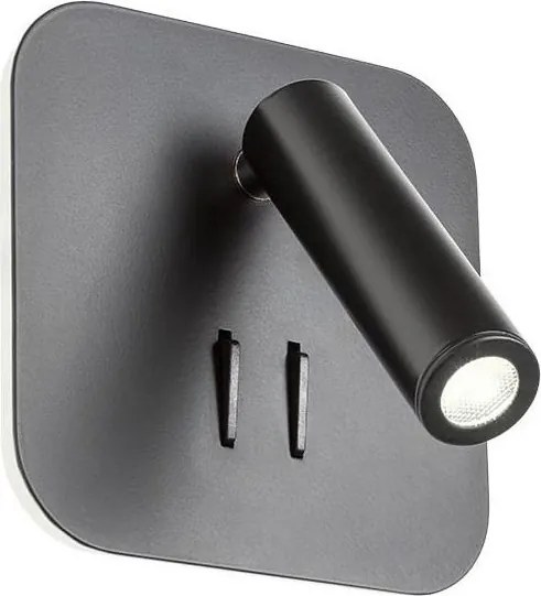 Redo 01-1492 - Aplică LED de perete QUDA, LED/6W/230V + LED/3W, CRI 90, negru