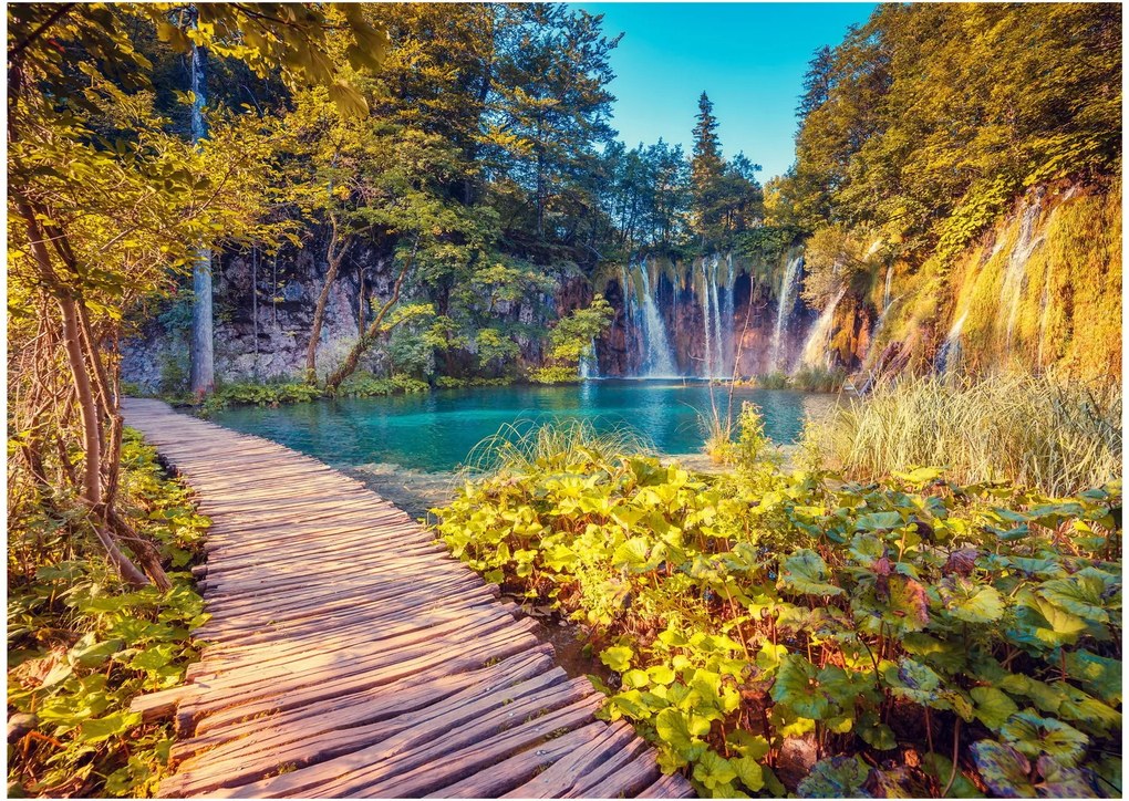 Tablou pe sticlă - Lacurile Plitvice, Croația (70x50 cm)