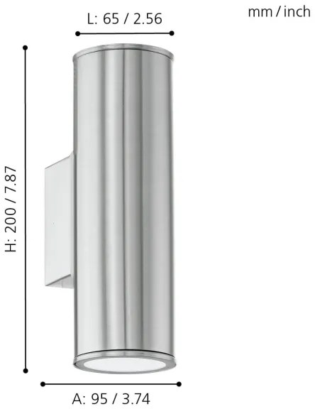 Aplică LED RGBW dimabilă de exterior Eglo 33582 RIGA 2xGU10/5W/230V IP44