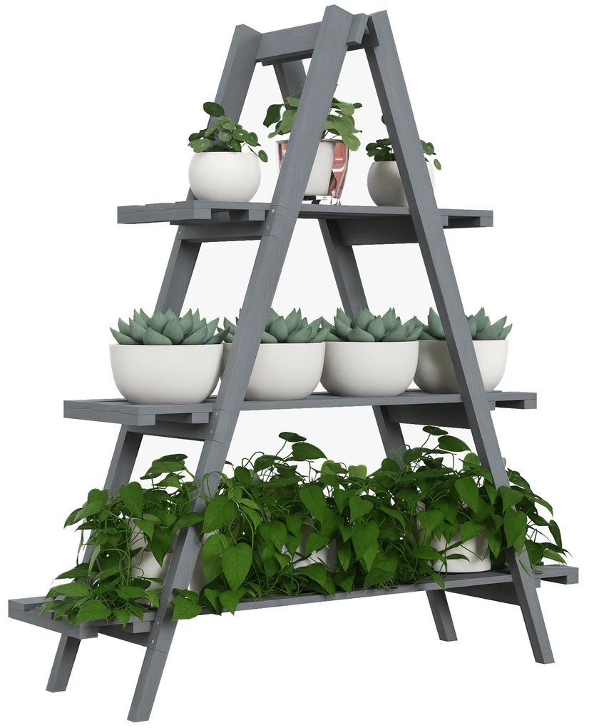 Suport de plante din lemn Outsunny , suport pentru ghivece | Aosom Romania