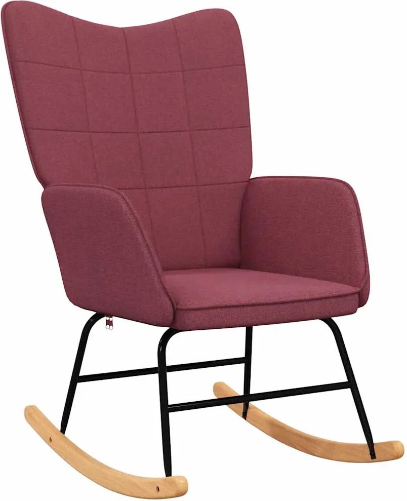 vidaXL Scaun balansoar, roșu vin, material textil