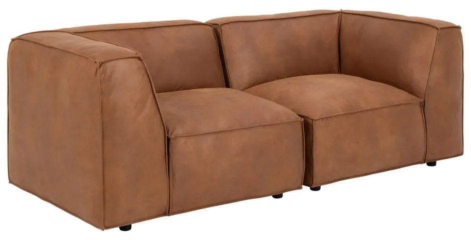 Canapea maro coniac cu tapițerie din imitație de piele 208 cm Fairfield Kentucky – Bonami Selection