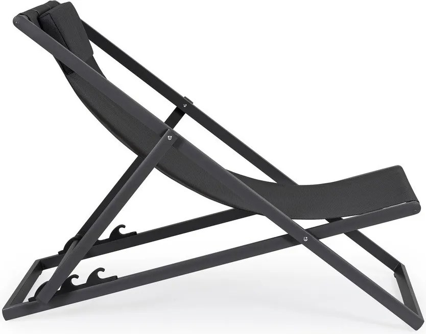 Șezlong de grădină gri antracit din metal Taylor – Bizzotto