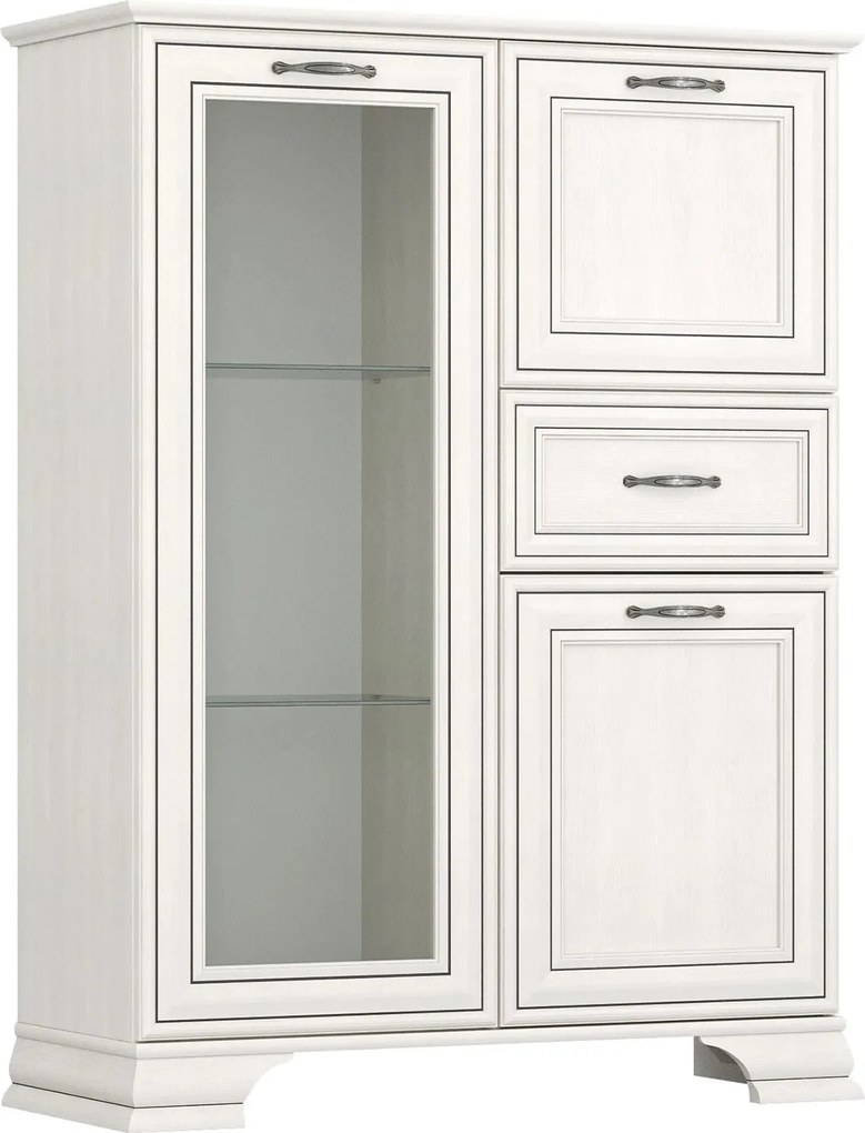 Vitrina TIFFANY II, grej, PAL, 94x37x125 cm