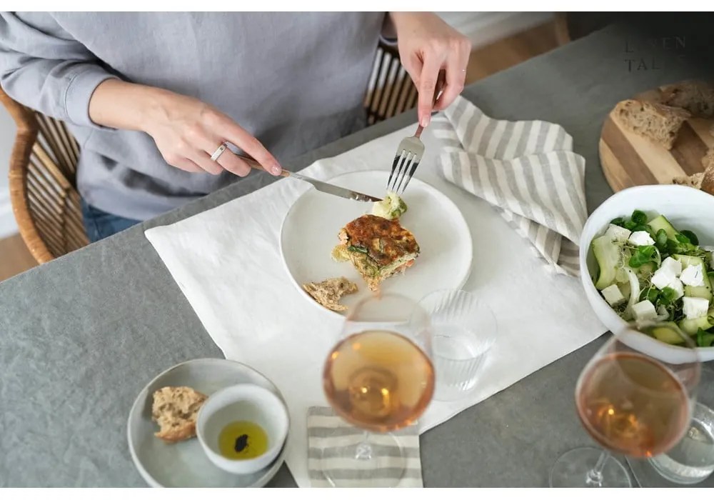 Prosop de vase din in 45x65 cm Natural White Stripes – Linen Tales