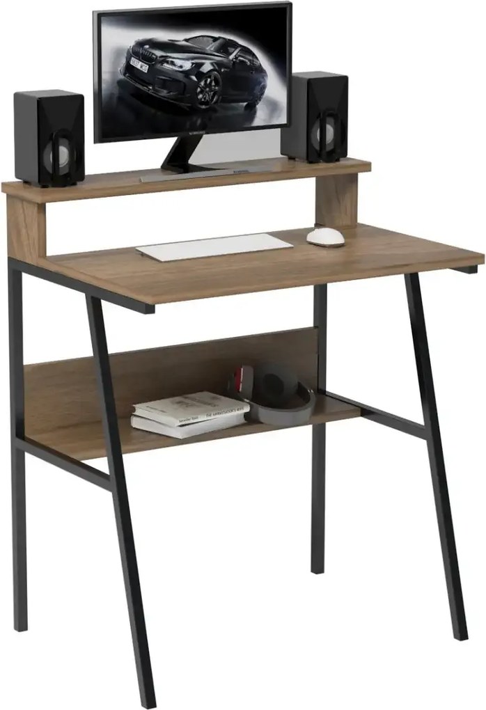 Birou/masa PC, Hodor Homs, nuc/negru,86x70x50 cm