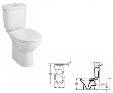 Set vas WC pe pardoseala, Villeroy&amp;Boch Amica, cu capac WC si rezervor, 66901001-77921101-9853M101