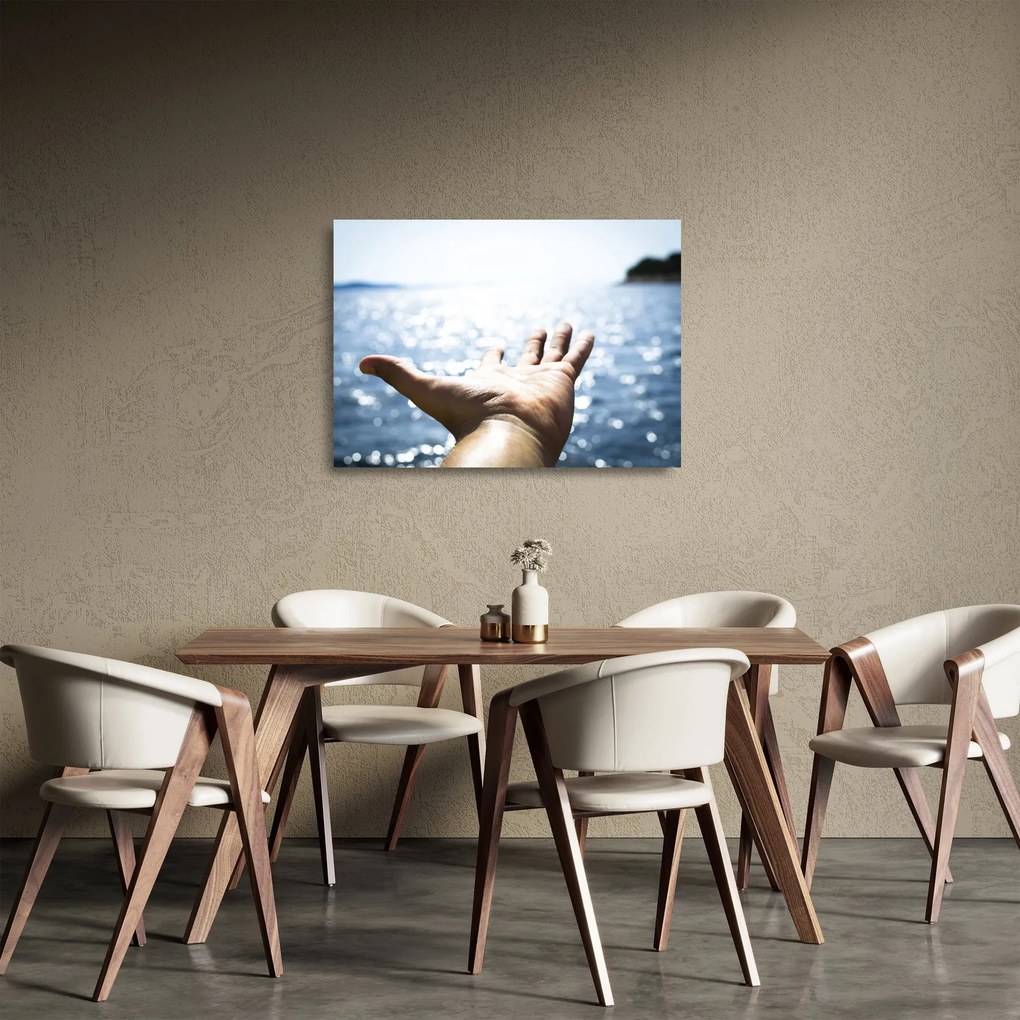 Tablou pe sticlă cu palma deschisă (70x50 cm)