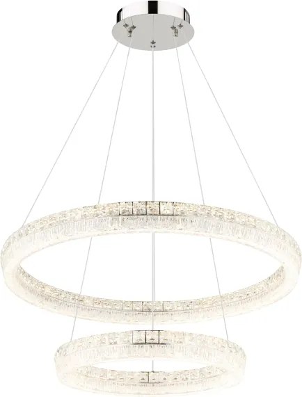 Globo 67387-72 - Lustră LED dimmabilă suspendată pe cablu LAUREL 72W/230V, sticlă transparentă + telecomandă