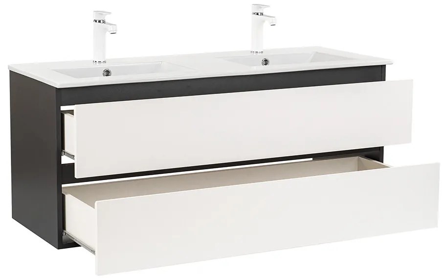 Mobilier complet de baie Vario Forte 120 antracit-alb