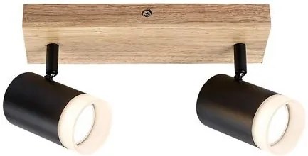 Plafoniera lemn stil nordic cu 2 spoturi Toras