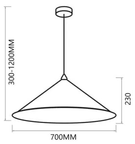 Lustră pe cablu FUJI 1xE27/60W/230V d. 70 cm negru/auriu