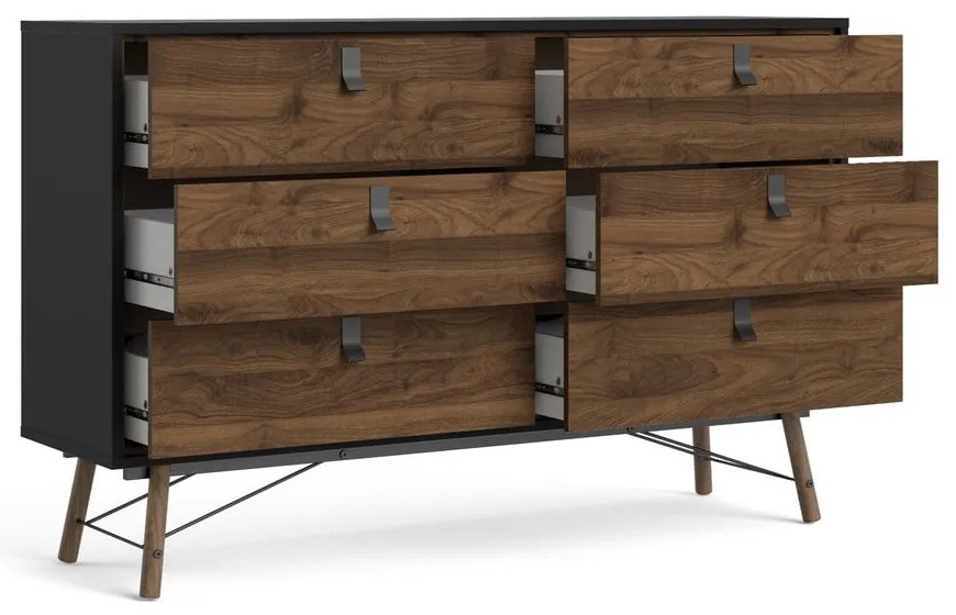 Comodă Tvilum Ry, 150x95 cm, maro închis-negru