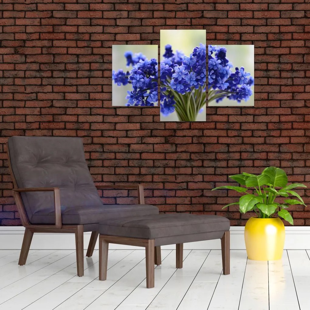 Tablou buchet cu flori albastre (90x60 cm)