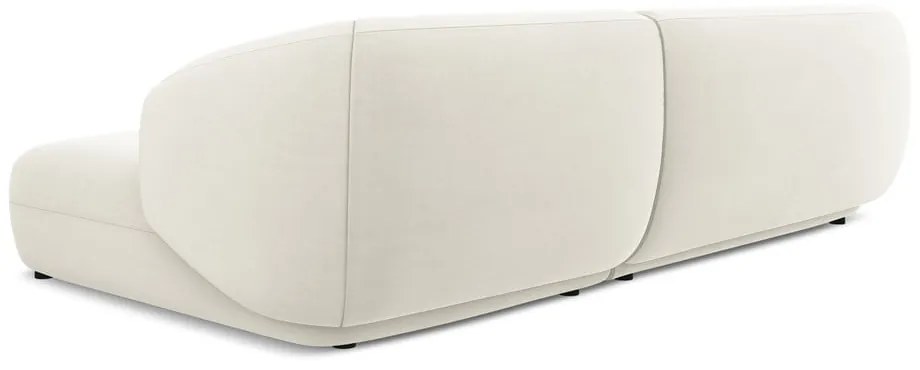 Colțar alb cu tapițerie din catifea (cu colț pe partea dreaptă) Moana – Makamii