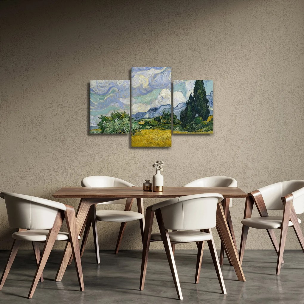 Tablou - Vincent van Gogh, Wheat Field with Cypresses, reproducere (90x60 cm)