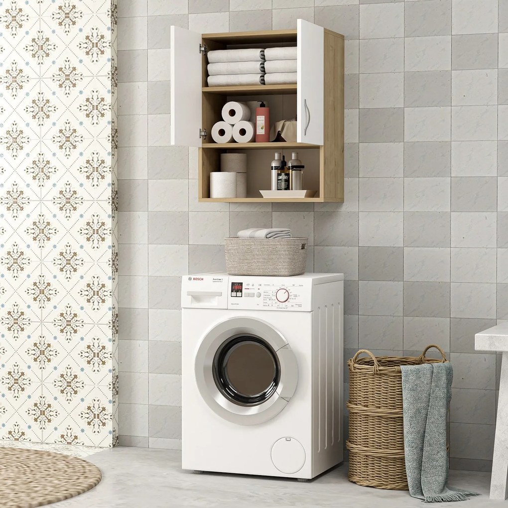 Cabinet de baie Voda - Sapphire Oak, White
