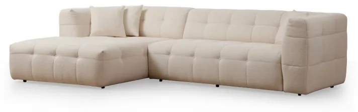Canapea Moderna Tip Coltar Tapitat Cady 3 Seater Left - Beige