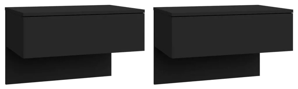 810938 vidaXL Noptiere de perete, 2 buc., negru