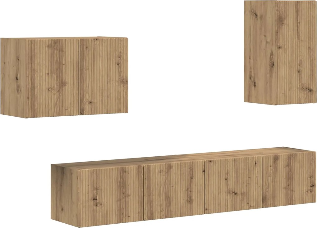 vidaXL Set Dulap pentru Televizor Montat pe Perete 4 pcs Lemn compozit