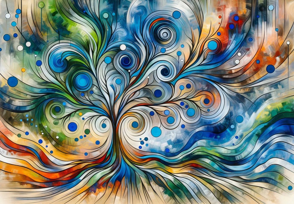 Fototapet - Copac energic colorat (147x102 cm)