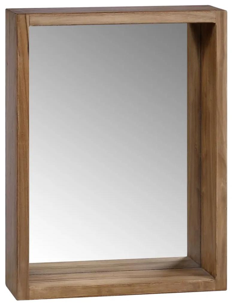 320430 vidaXL Dulap cu oglindă, 30x10x40 cm, lemn masiv de tec