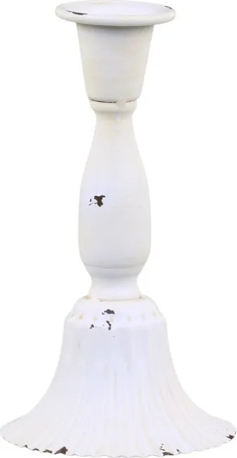 Sfeșnic din metal cu finisaj antichizat crem, H18xD10 cm, „Candlestick"