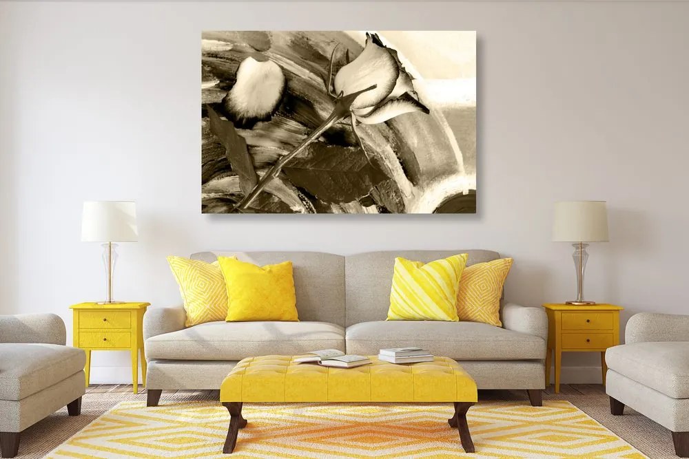Tablou trandafir în design sepia