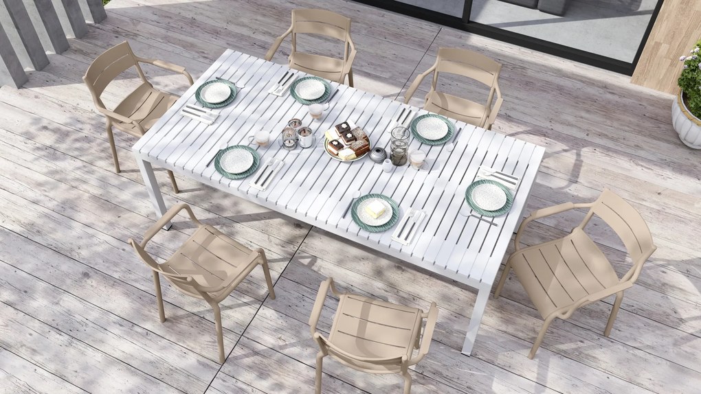 MAZZONI EXPORT LUSSO Bej - SCAUN MODERN DE BUCĂTĂRIE GRĂDINĂ CAFENEA (STIVUIT)