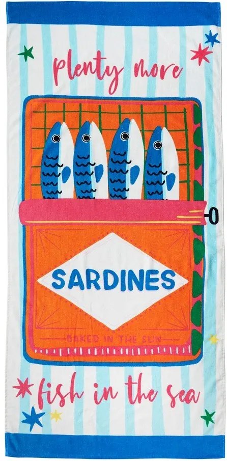 Prosop de plajă din bumbac 76x160 cm Sardines – Catherine Lansfield