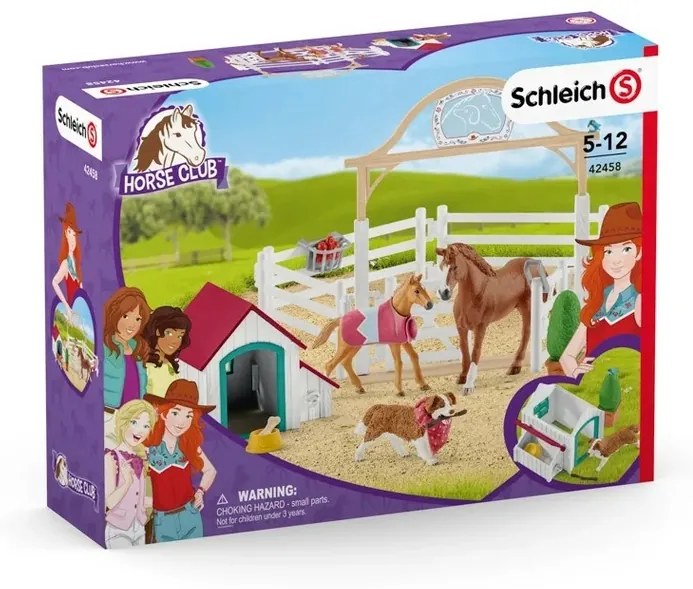 Caii invitați, Hannah și cățeaua Ruby Schleich  42458, 40 x 30 x 20 cm