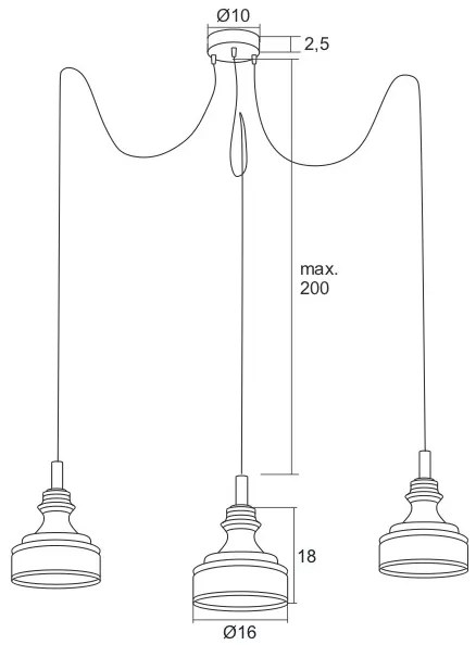 Argon 1354 - Lustră LED pe cablu TULUZA 3xLED/5W/230V