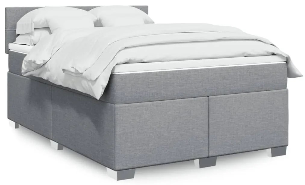 vidaXL Pat continental, gri deschis, 140x200 cm, material textil