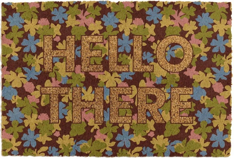 Covoraș de intrare din fibre de nucă de cocos 40x60 cm Hello There – Artsy Doormats