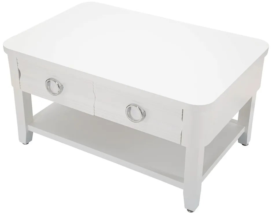 Măsuță de cafea albă din lemn masiv de brad 60x90 cm Shine – Mauro Ferretti