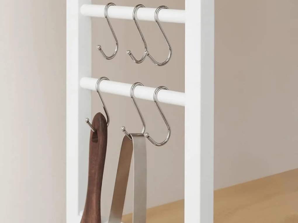 Raft de bucatarie LORANO 167x80 cm, alb / decor stejar