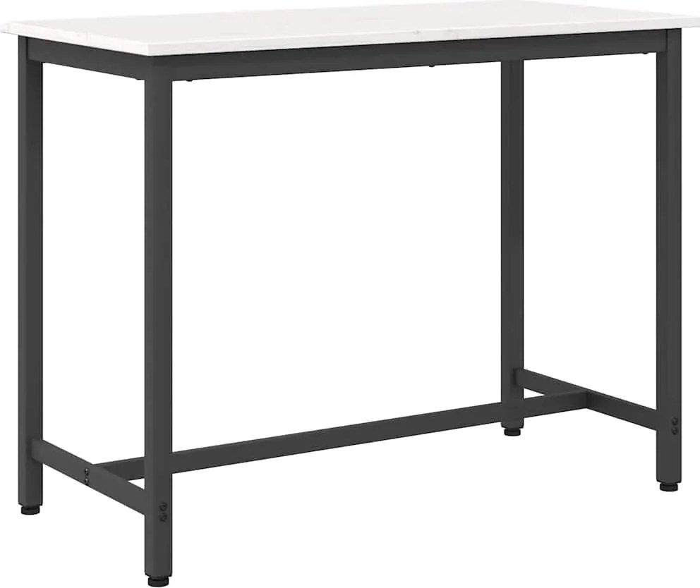 vidaXL masă Alb 100 x 50 x 77 cm Lemn ingineresc și oțel