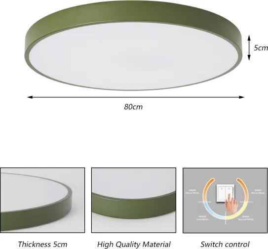 Brilagi - Plafonieră LED POOL LED/100W/230V 3000/4000/6000K 80 cm verde