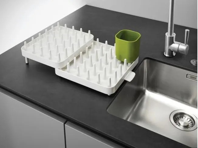 Suport pentru scurs vase, extensibil din 3 parți, Joseph Joseph Connect, alb