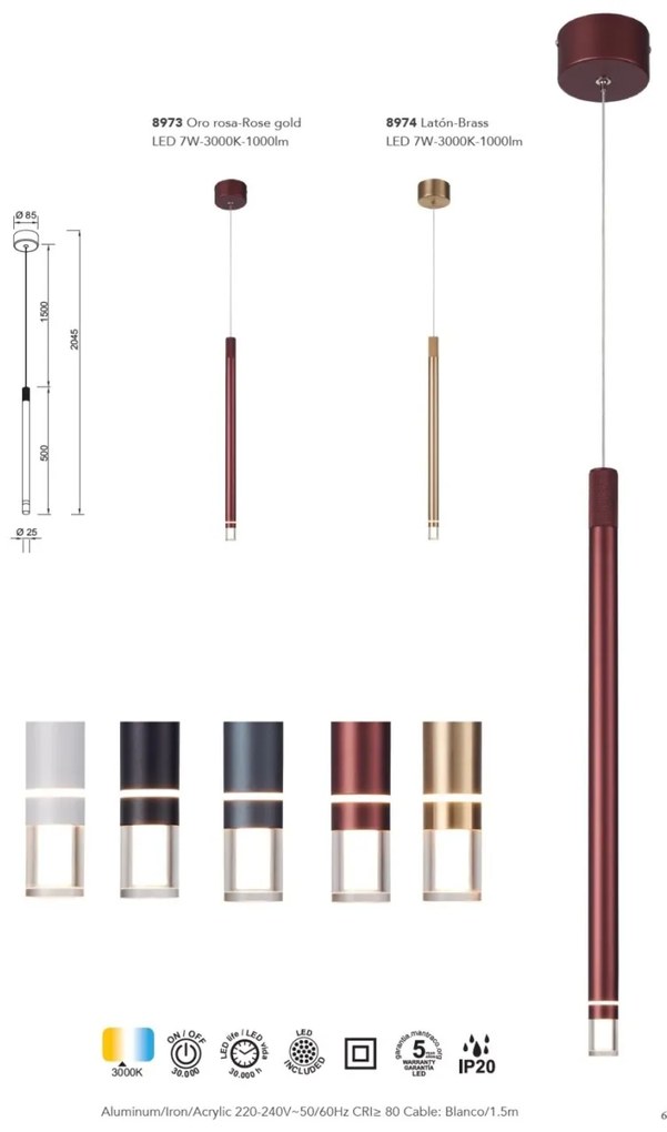 Pendul LED stil minimalist MOANA alama MA-8974