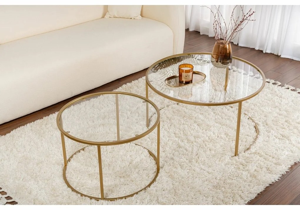Set de măsuțe de cafea Aurum Gold 80 cm, 2buc.