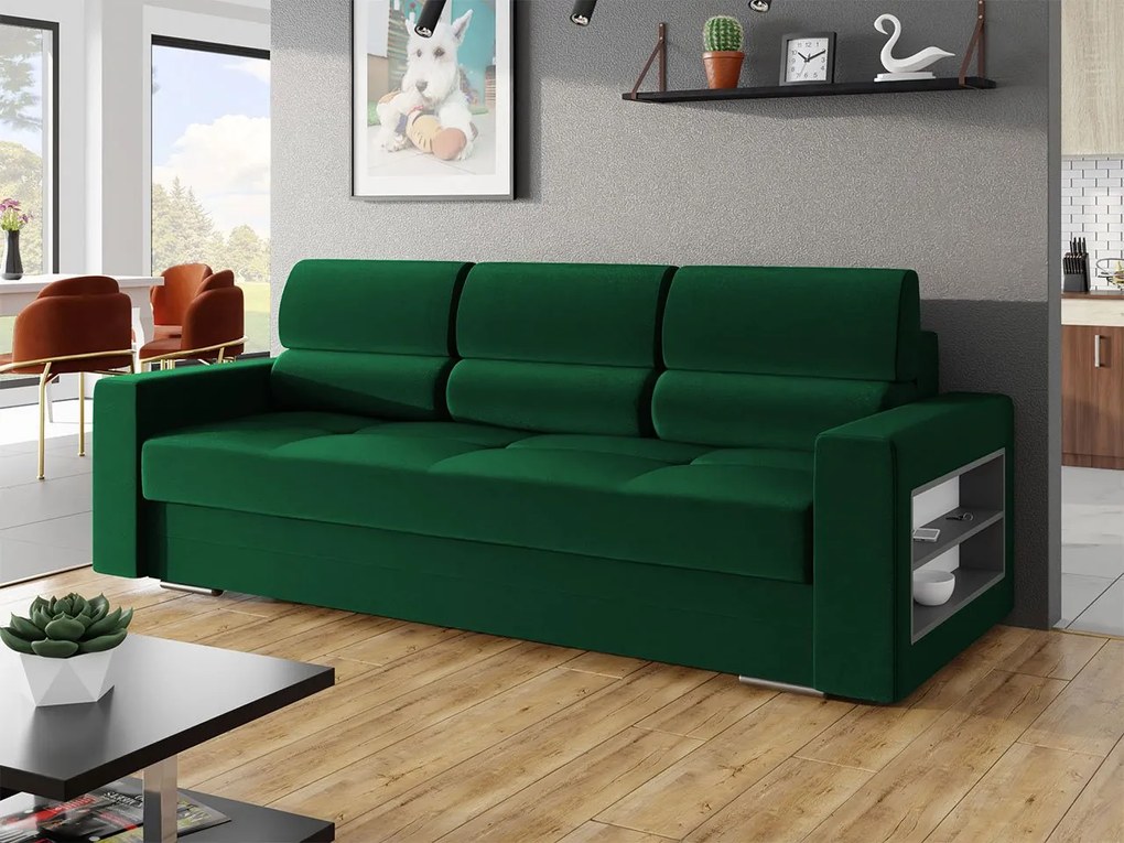Canapea extensibilă Carona (Verde) (cu sp. depozitare). Promo -17%. 1105428