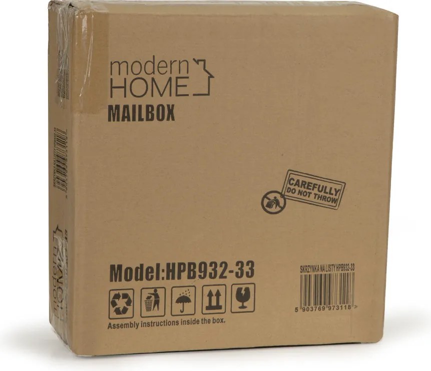 Cutie poștală din oțel galvanizat cu suport pentru ziare antracit