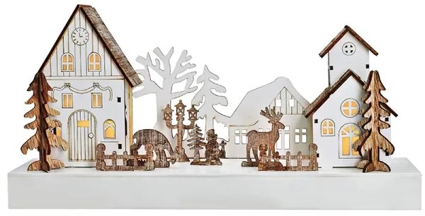 Decorațiune LED de Crăciun LED/2xAA lemn Solight 1V256